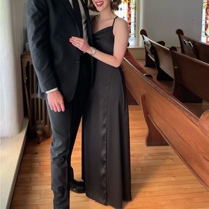 Azazie Black Silk Gown Bridesmaids Formal